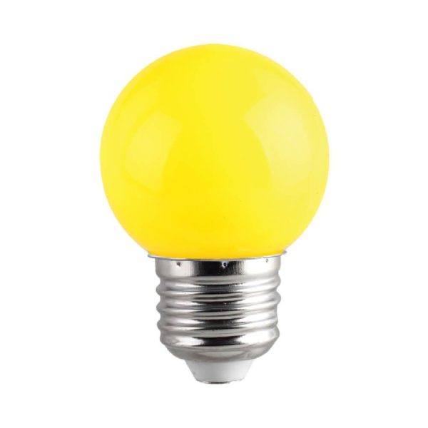 LED Λάμπα 1W Ε27-G45-Χρωματιστή-Κίτρινη 3541