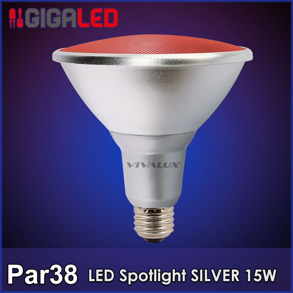 LED Spotlight SILVER Par 38 15W Κόκκινη  IP65 Vivalux