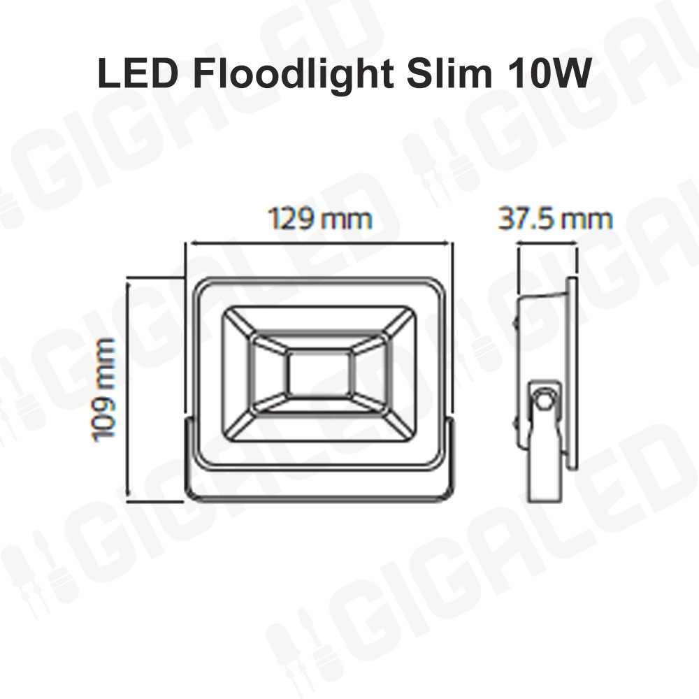 LED Προβολέας Slim 10W SMD Graphite Body Πράσινο
