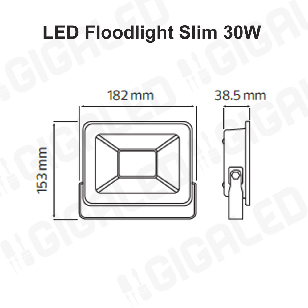 LED Προβολέας Slim 30W SMD Graphite Body