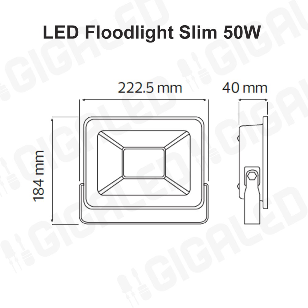 LED Προβολέας Slim 50W SMD Graphite Body