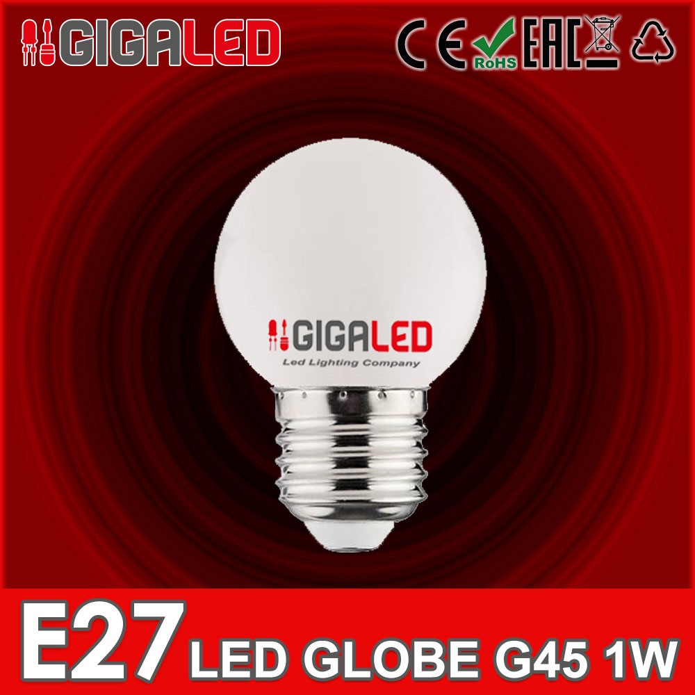 LED Λάμπα Γλόμπος 1W G45 E27 GL