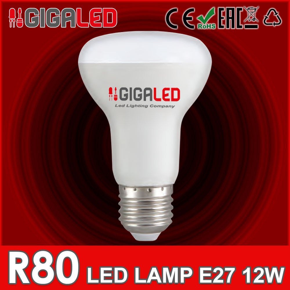 LED Λάμπα 12W E27/R80 GL