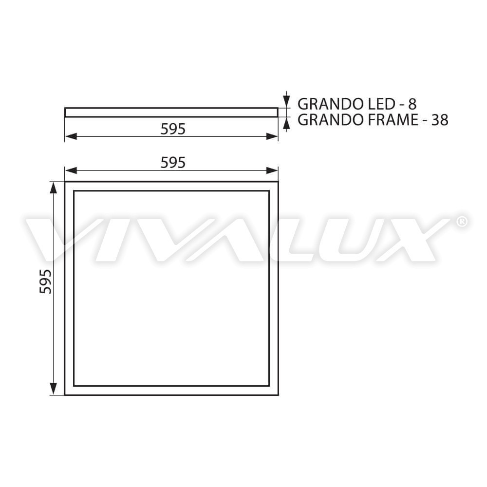 LED Panel GRANDO 40W Οροφής Χωνευτό 60X60 Vivalux