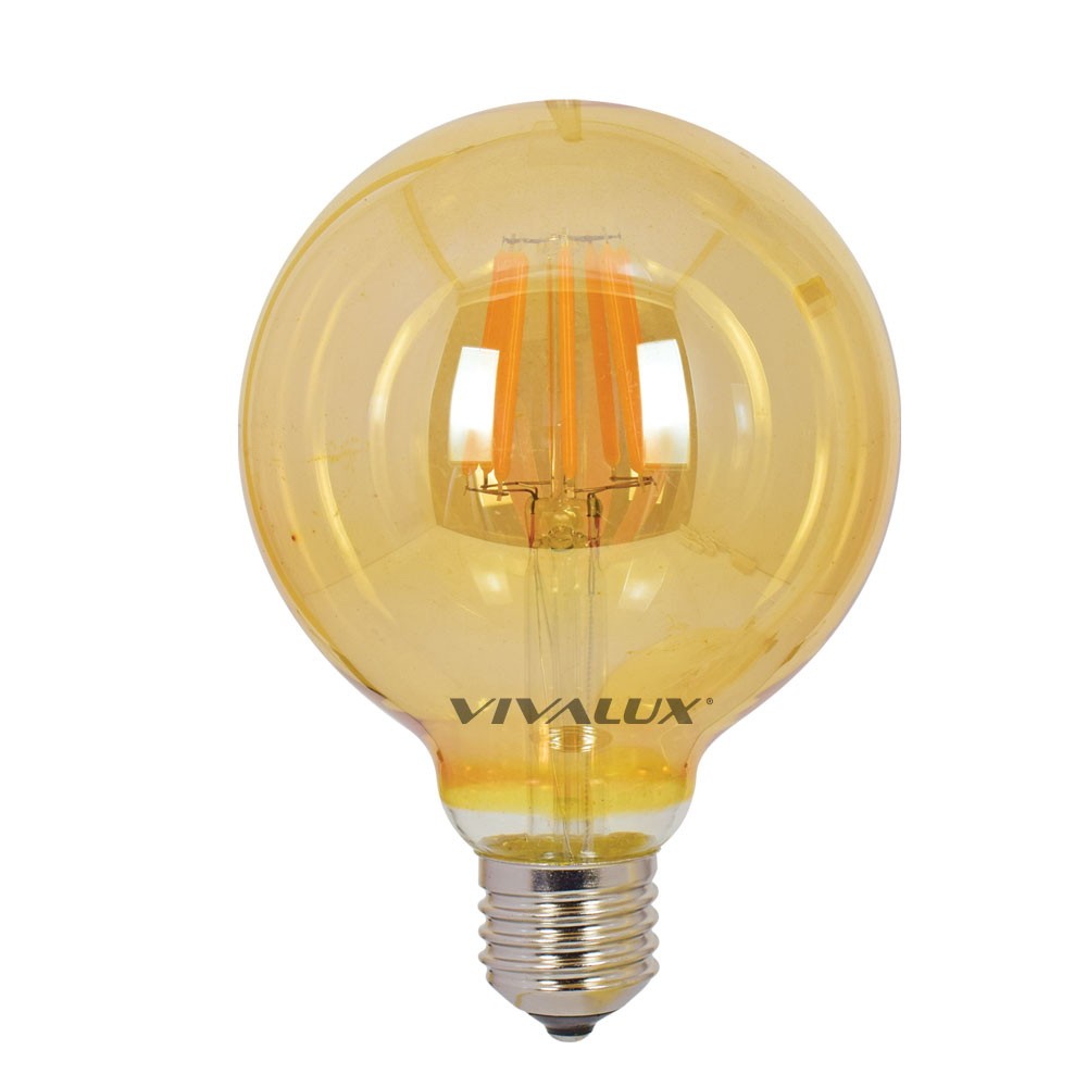 LED Λάμπα G95 Filament Flick Vintage Amber E27 6W Vivalux