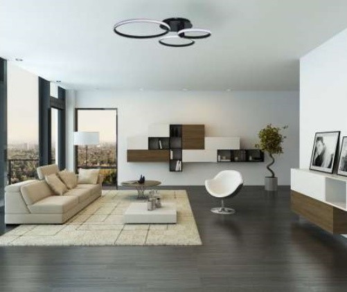 LED Φωτιστικό Οροφής Επίτοιχο SEVILLA Μαύρο 64W Dimmable 3 Color