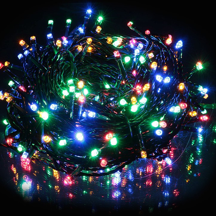 100 Λαμπάκια LED Πολύχρωμα με Προγράμματα , Σειρά, Ρεύματος 8m