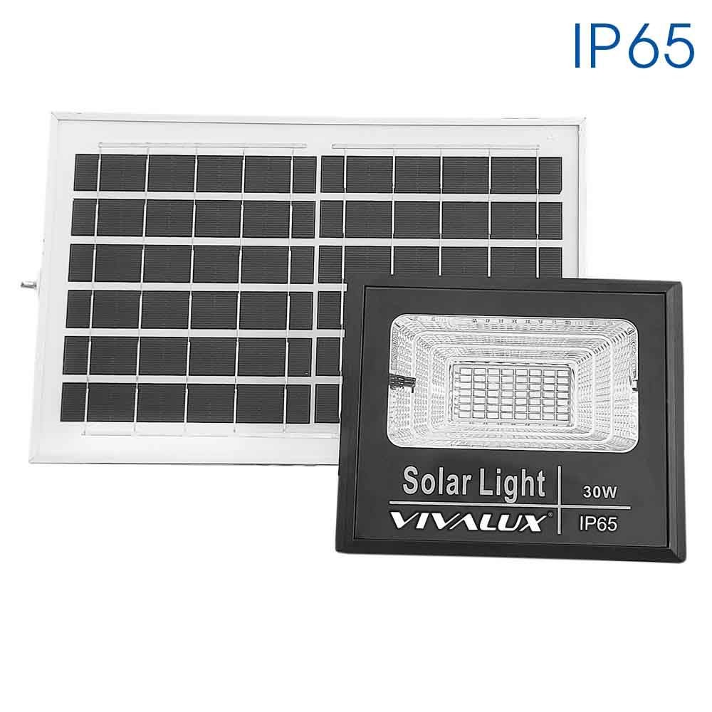 LED Αυτόνομος Ηλιακός Προβολέας (Solar) 30W με Φωτοβολταϊκό Πάνελ  IP65 και Τηλεχειριστήριο