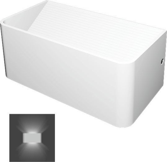 LED Απλίκα Τοίχου Λευκή Up -Down 7W 2x60°