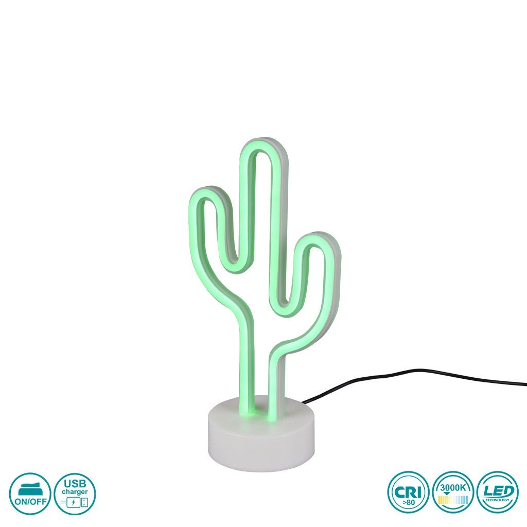 LED Επιτραπέζιο Παιδικό Φωτιστικό 1,8Watt Cactus