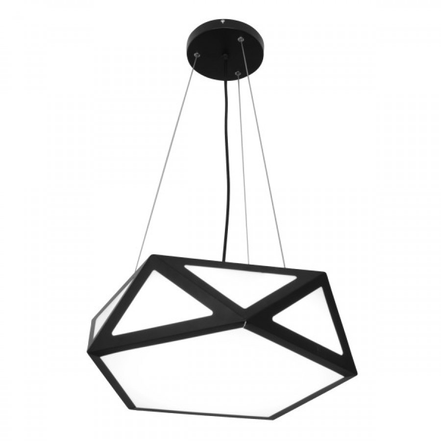 LED Φωτιστικό Οροφής Κρεμαστό Μοντέρνο 40W Μαύρο Πολυγωνικό
