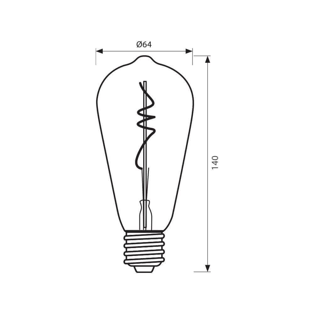 LED Λάμπα ST64 Filament Flick Deco E27 5W