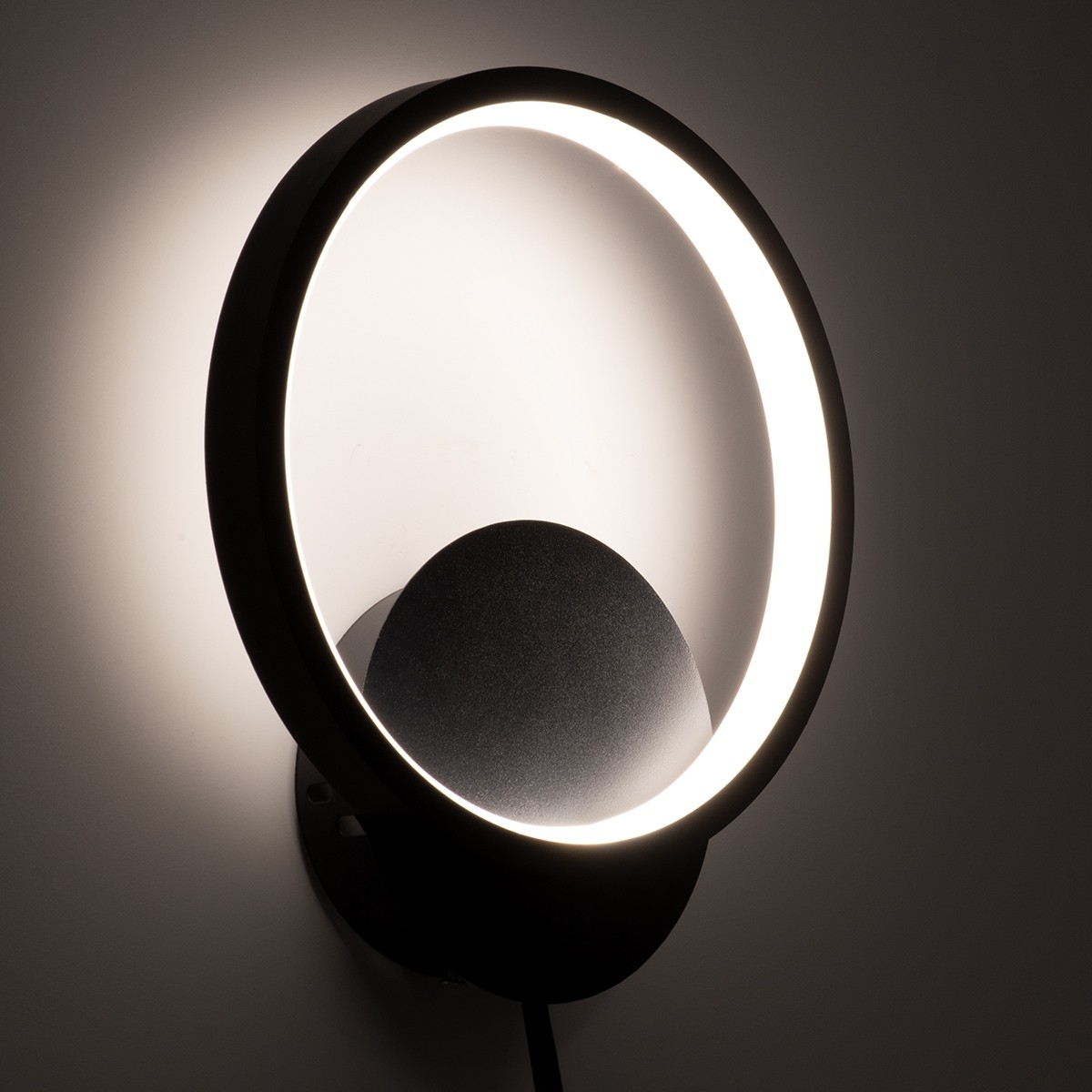 LED Φωτιστικό Τοίχου - Απλίκα Μαύρη Design TED 9W με Εναλλαγή Φωτισμού μέσω Διακόπτη On/Off Μ20 x Π5.5 x Υ23cm –61070