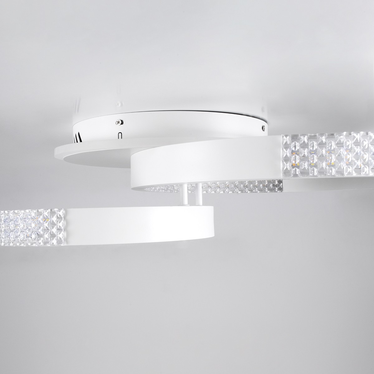 LED Φωτιστικό Οροφής Λευκό DIAMOND 2 Κύκλοι +Backlight 67W με Εναλλαγή Φωτισμού  Φ30+40cm 61112