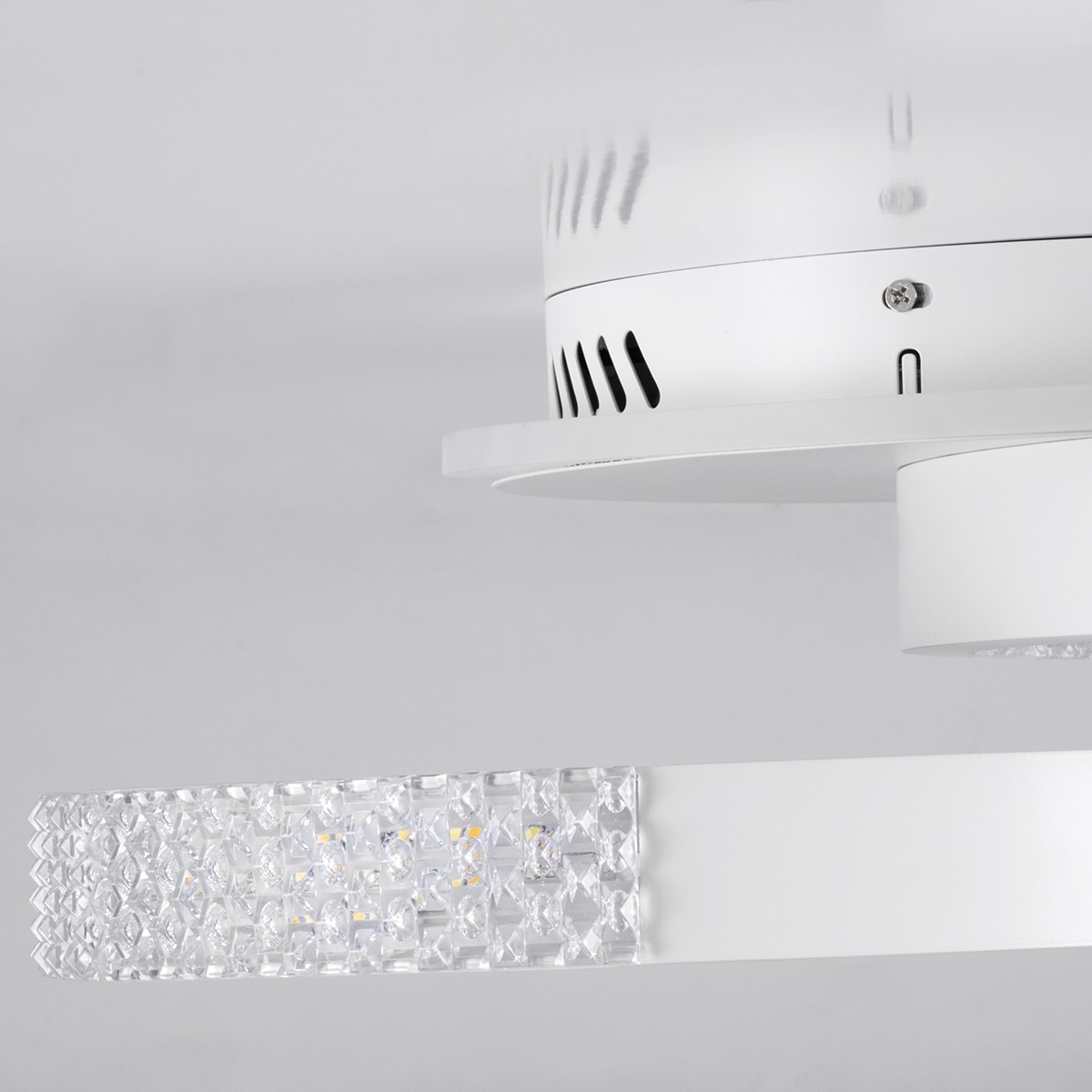 LED Φωτιστικό Οροφής Λευκό DIAMOND 2 Κύκλοι +Backlight 67W με Εναλλαγή Φωτισμού  Φ30+40cm 61112
