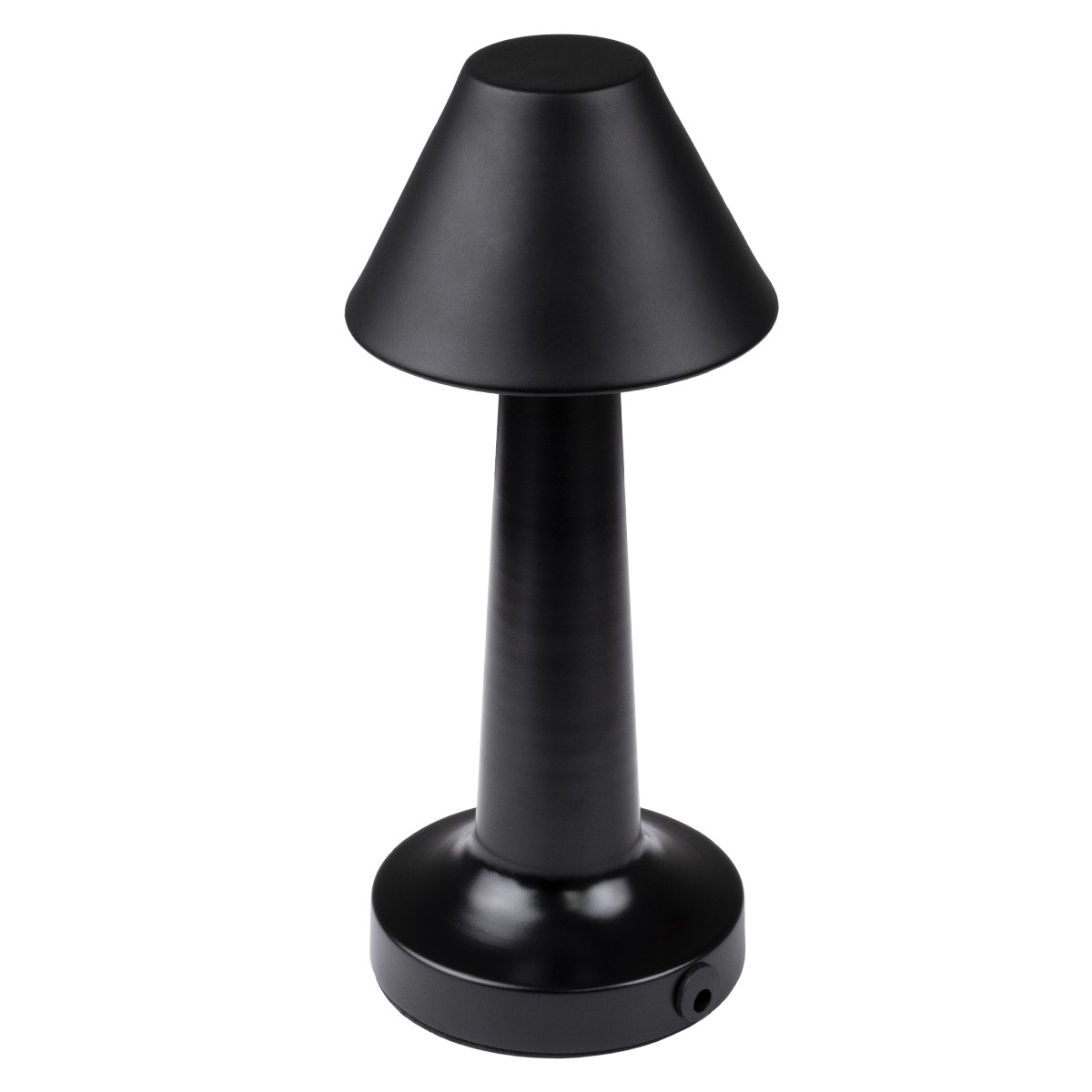 LED Επιτραπέζιο Φωτιστικό Μαύρο 1.5W MOLLY Επαναφορτιζόμενο με Μπαταρία και Διακόπτη Αφής Dimmable -  Φ10 x 23cm