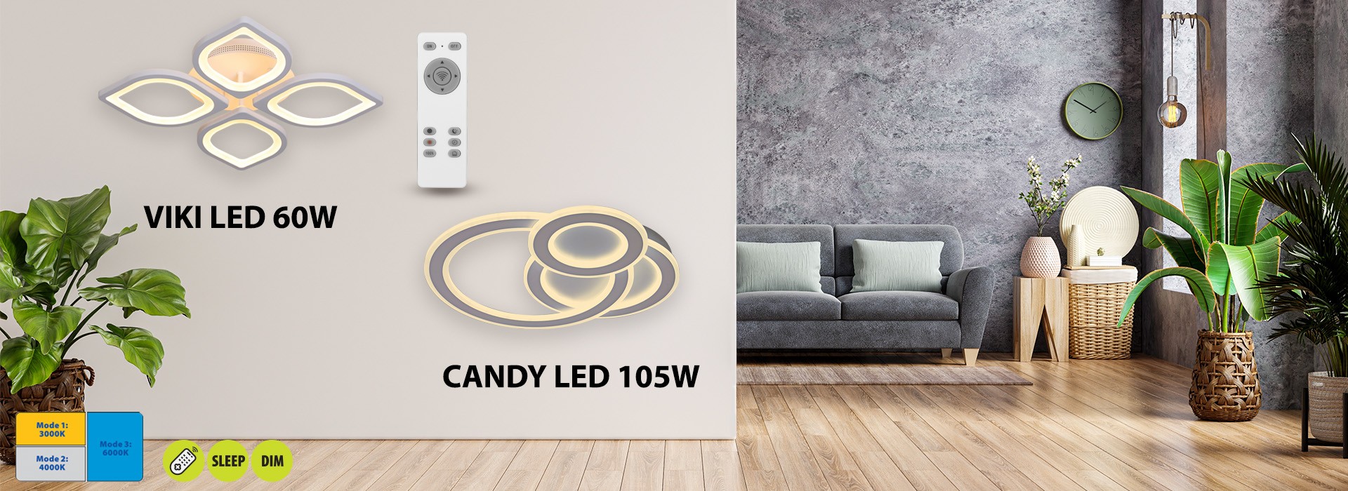 LED Φωτιστικό Οροφής Επίτοιχο CANDY Λευκό 105W Dimmable 3 Color