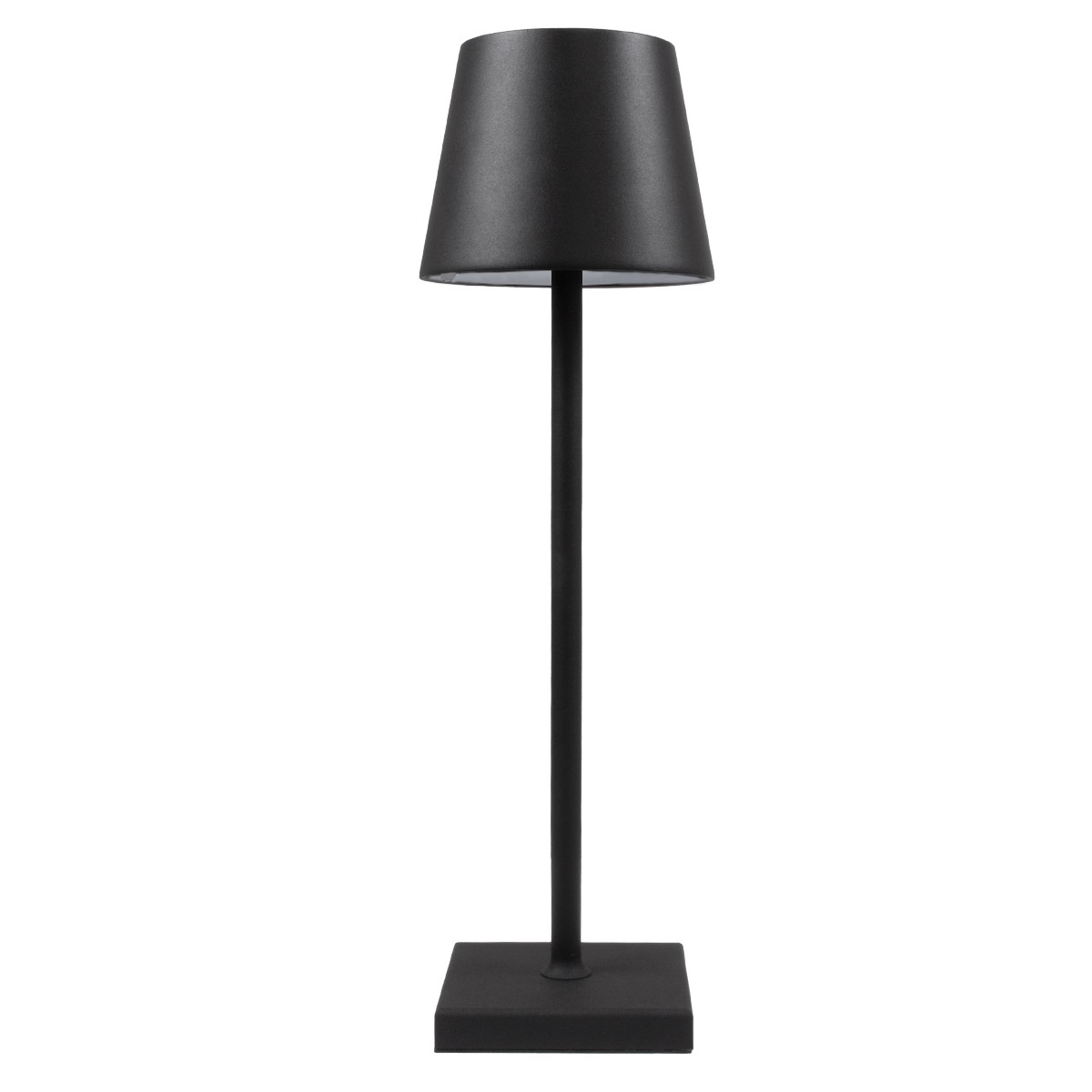LED Επιτραπέζιο Φωτιστικό Μαύρο 2.2W FIDEL Επαναφορτιζόμενο με Μπαταρία και Διακόπτη Αφής Dimmable - Φ12 x 38cm