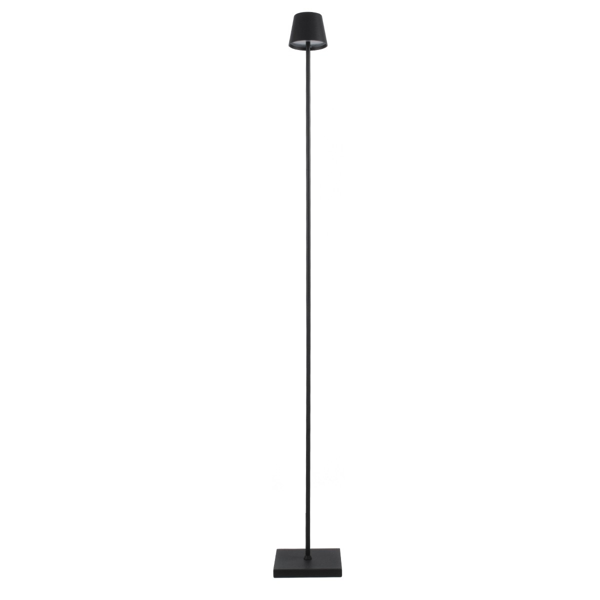 LED Επιδαπέδιο Φωτιστικό Μαύρο 2.2W FIDEL Επαναφορτιζόμενο με Μπαταρία και Διακόπτη Αφής Dimmable - Φ12 x 160cm