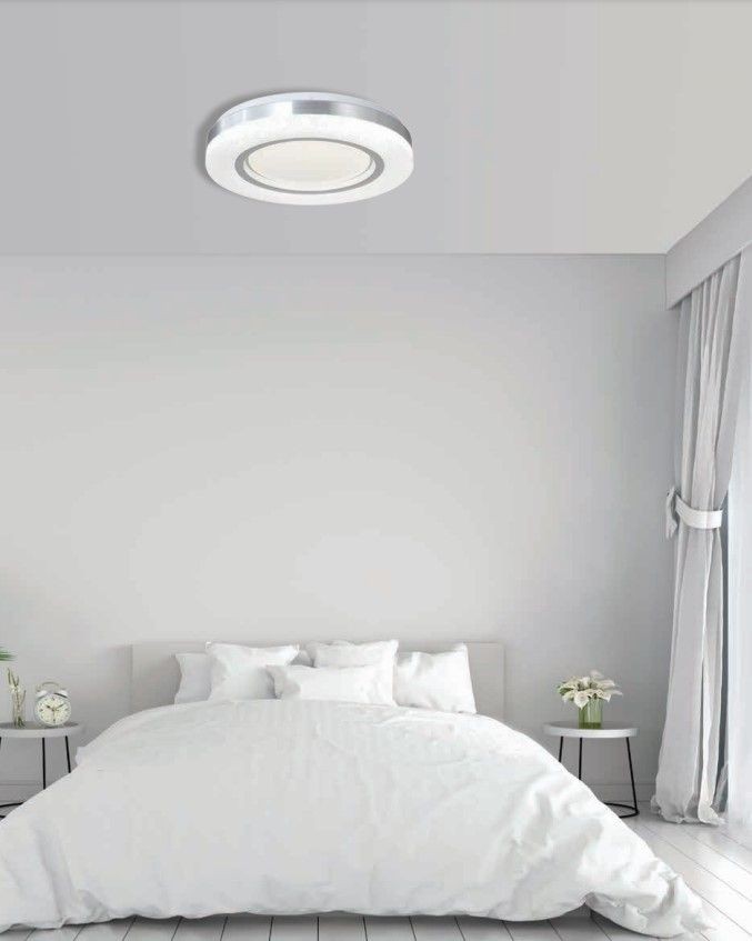 LED Φωτιστικό οροφής πλαφονιέρα Ασημί 72W με εναλλαγή χρωμάτων και dimmable Ø50
