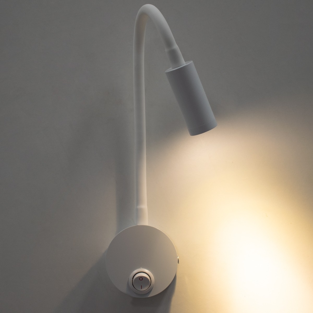 LED Φωτιστικό Τοίχου Απλίκα Reading CREE 3W Μονόφωτο Λευκό με Ρυθμιζόμενο Σώμα Σπιράλ & Διακόπτη On / Off  Μ6.5 x Π20 x Υ20cm