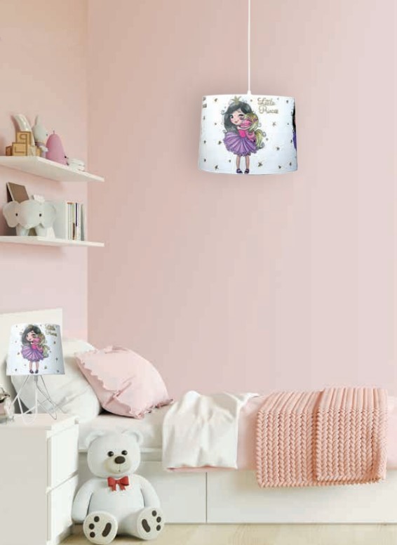 Παιδικό Επιτραπέζιο Φωτιστικό Λευκό/Ροζ Little Princess 3023