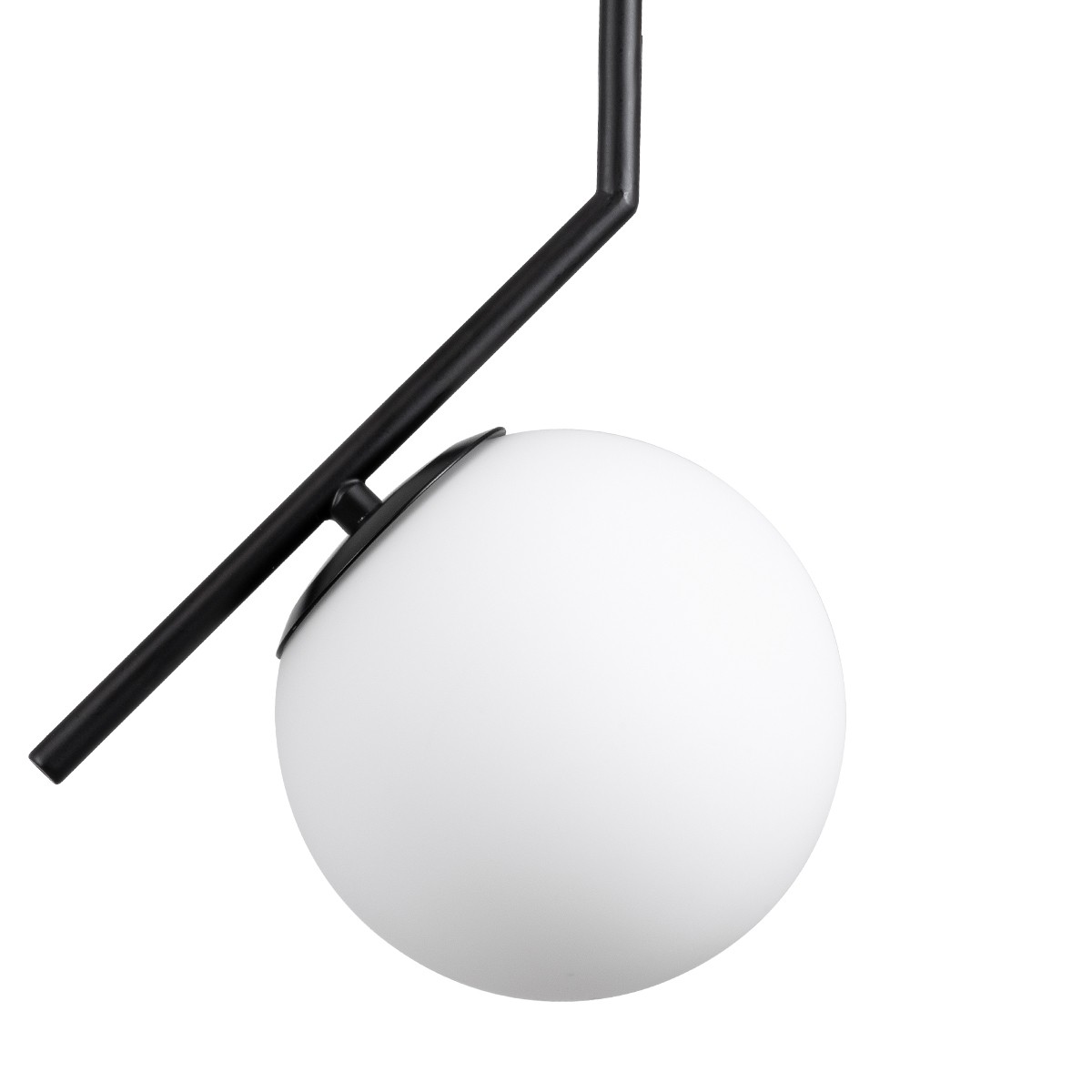 Μοντέρνο Κρεμαστό Φωτιστικό Οροφής Μονόφωτο MONROE Μαύρο - Λευκό Μεταλλικό Μπάλα Φ15 x Υ49cm