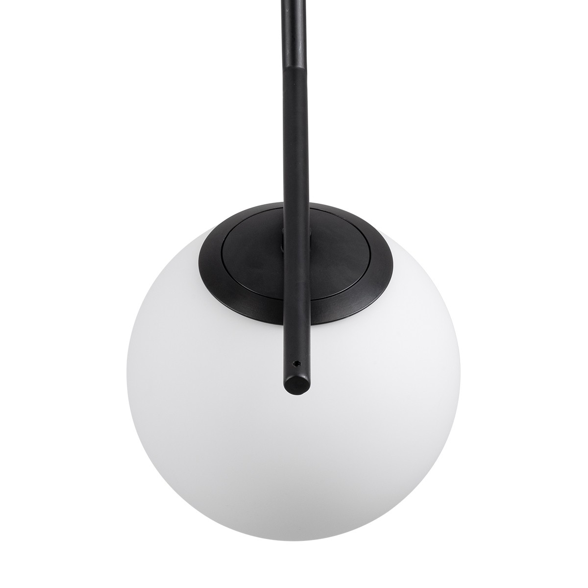 Μοντέρνο Κρεμαστό Φωτιστικό Οροφής Μονόφωτο MONROE Μαύρο - Λευκό Μεταλλικό Μπάλα Φ15 x Υ49cm