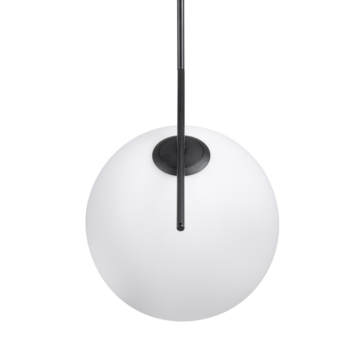 Μοντέρνο Κρεμαστό Φωτιστικό Οροφής Μονόφωτο MONROE Μαύρο - Λευκό Μεταλλικό Μπάλα Φ30 x Υ75cm