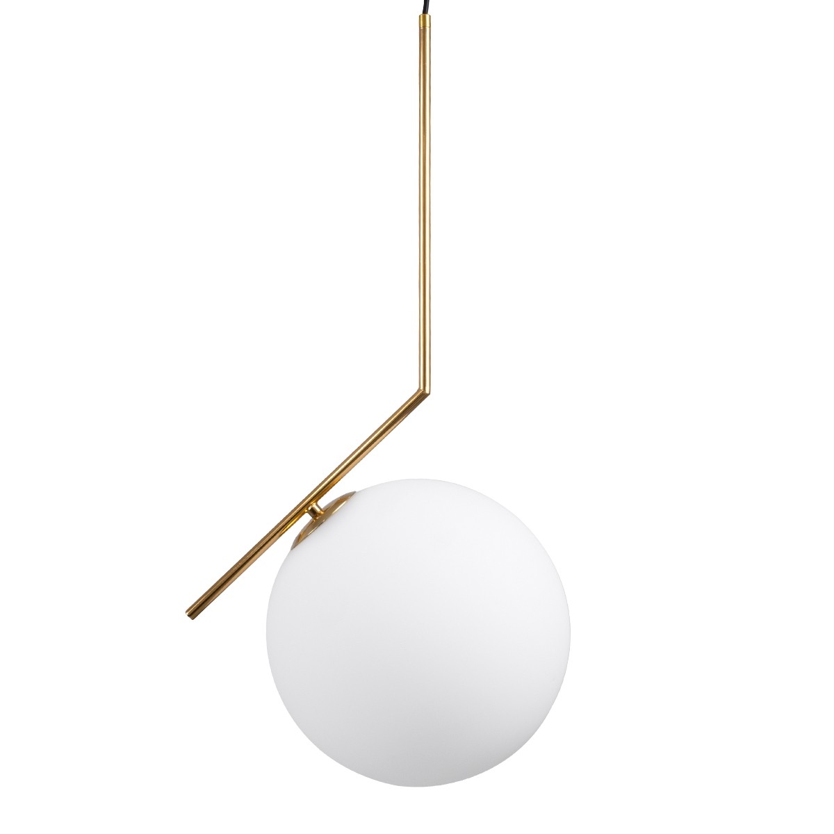 Μοντέρνο Κρεμαστό Φωτιστικό Οροφής Μονόφωτο MONROE Χρυσό  - Λευκό Μεταλλικό Μπάλα Φ30 x Υ75cm