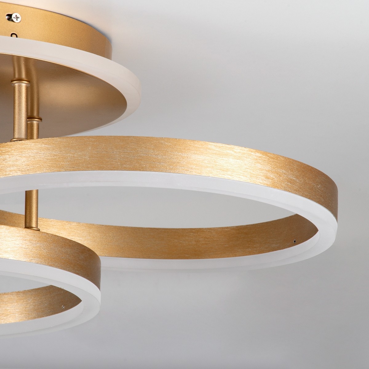 LED Φωτιστικό Οροφής Χρυσό VENOM  3 Κύκλοι +Backlight 100W με Εναλλαγή Φωτισμού Φ25+30+40cm 61125