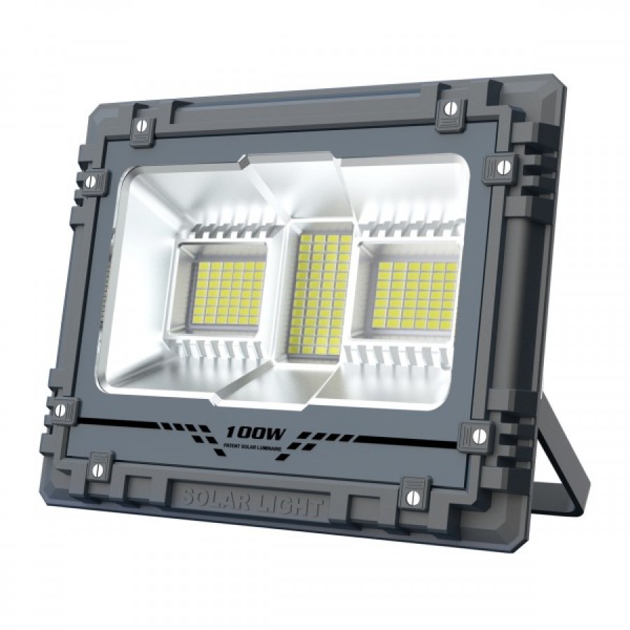 LED Ηλιακός Προβολέας (Solar) 100W με Φωτοβολταϊκό Πάνελ IP65