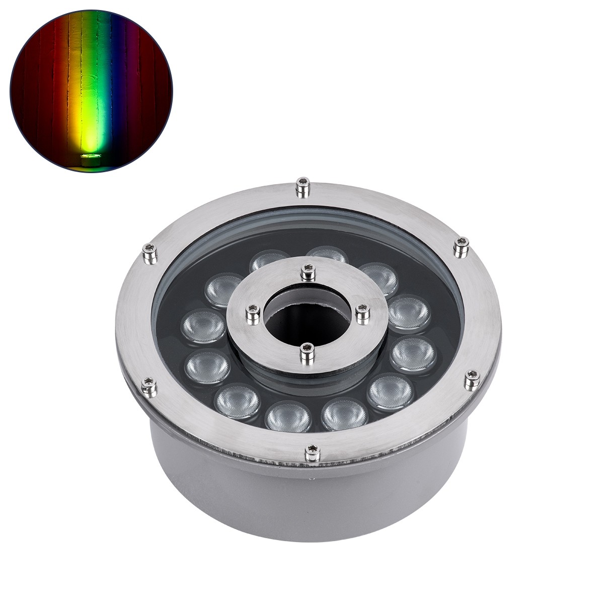 LED Φωτιστικό Υποβρύχιο Σποτ Ειδικό για Σιντριβάνια FINA 9W RGBW DMX512IP68 Φ16 x Υ8cm Ανοξείδωτο Ατσάλι