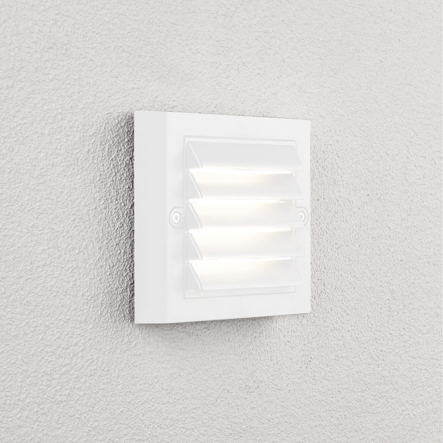 LED φωτιστικό εξωτερικό επίτοιχο Λευκό Τετράγωνο με Γρίλιες IP65 6W -7811
