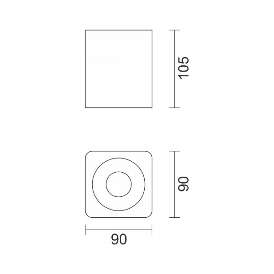Μονό Φωτιστικό Σποτ - Τετράγωνο Λευκό GU10 Πλαστικό 6540