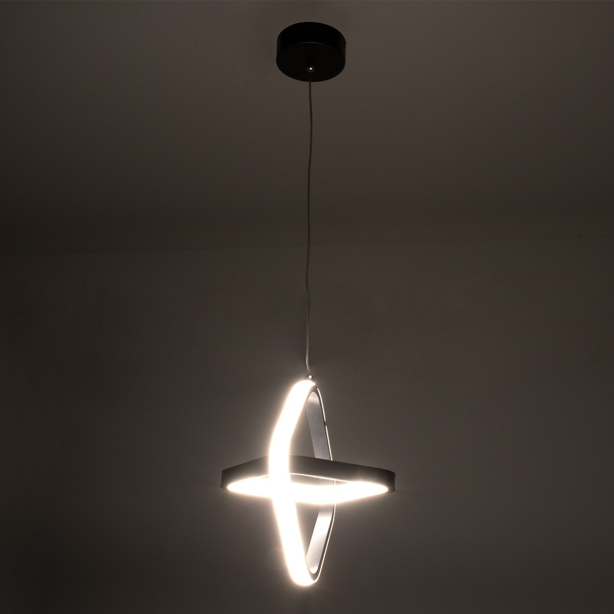 LED Κρεμαστό Φωτιστικό Οροφής Λευκό Design ROSE 22W Εναλλαγή Φωτισμού μέσω Διακόπτη On/Off Μ24 x Π22 x Υ24cm 61065
