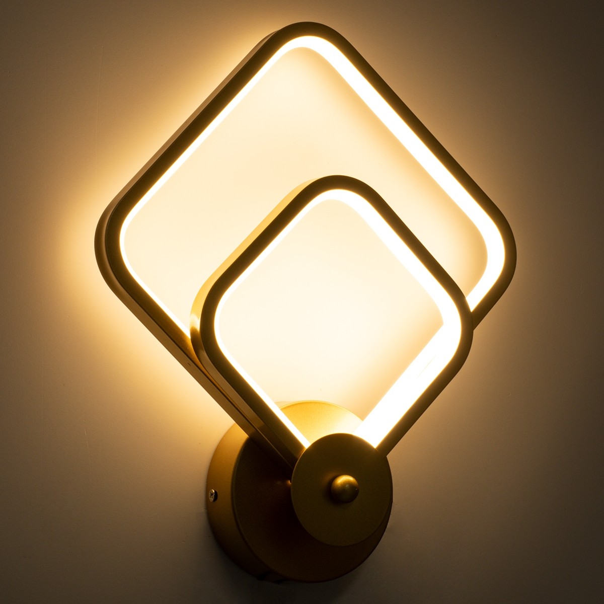 LED Φωτιστικό Τοίχου - Απλίκα Χρυσή ANNA 15W με Εναλλαγή Φωτισμού μέσω Διακόπτη On/Off Μ25 x Π8 x Υ30cm –61087