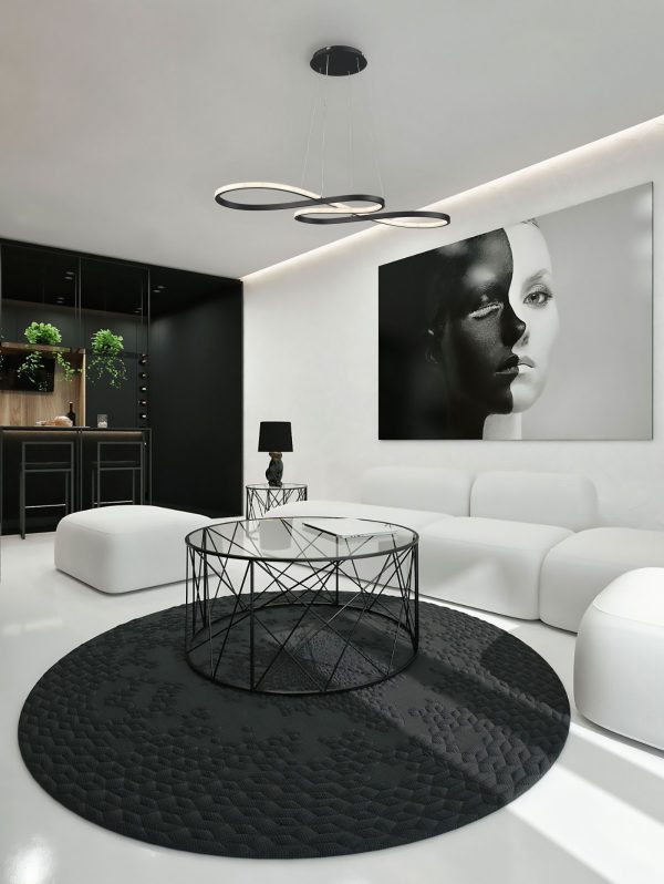 LED Φωτιστικό Οροφής Κρεμαστό GΙRONA Μαύρο 72W Dimmable 3 Color
