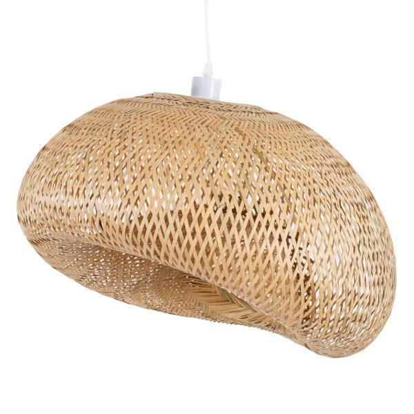 Φωτιστικό Οροφής Κρεμαστό CARIBBEAN Μπεζ Ξύλινο Bamboo Φ60 x Y38cm 01724