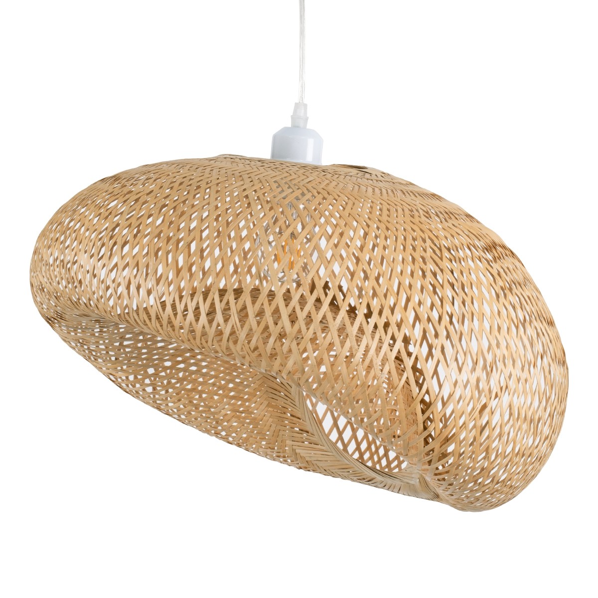 Φωτιστικό Οροφής Κρεμαστό CARIBBEAN Μπεζ Ξύλινο Bamboo Φ45 x Y24cm 01723