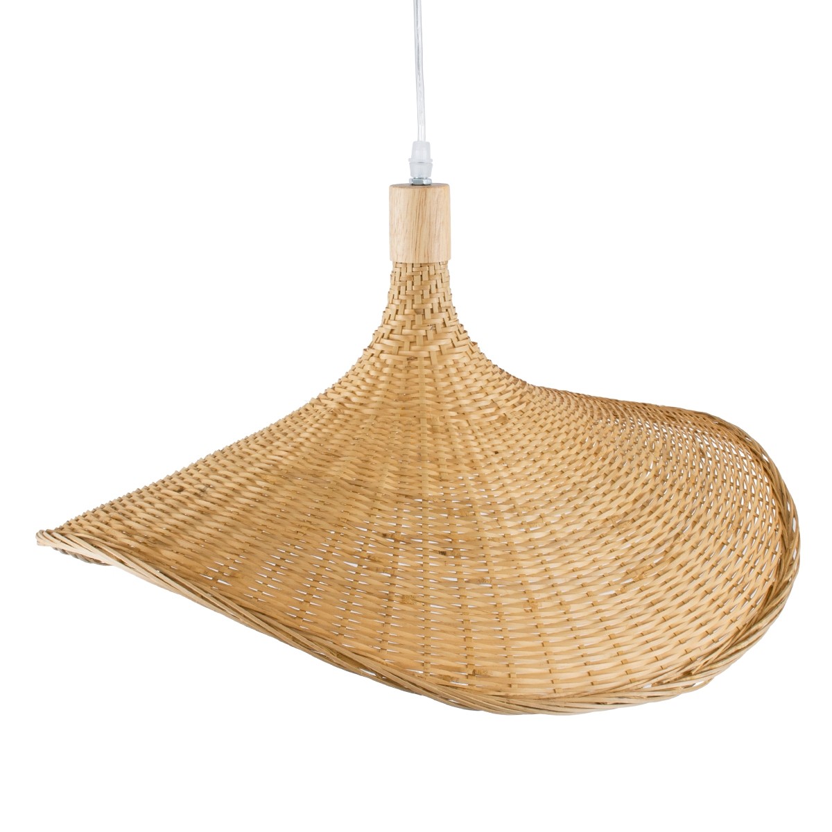 Φωτιστικό Οροφής Κρεμαστό CUBA Μπεζ Ξύλινο Bamboo Φ53 x Y30cm 01719