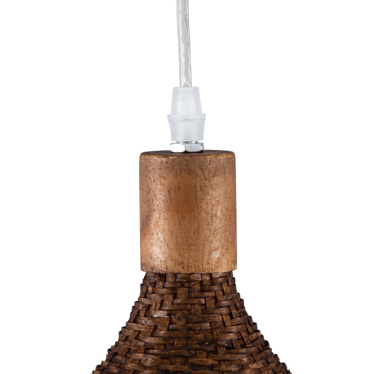 Φωτιστικό Οροφής Κρεμαστό CUBA Καφέ Ξύλινο Bamboo Φ33 x Y25cm 01716