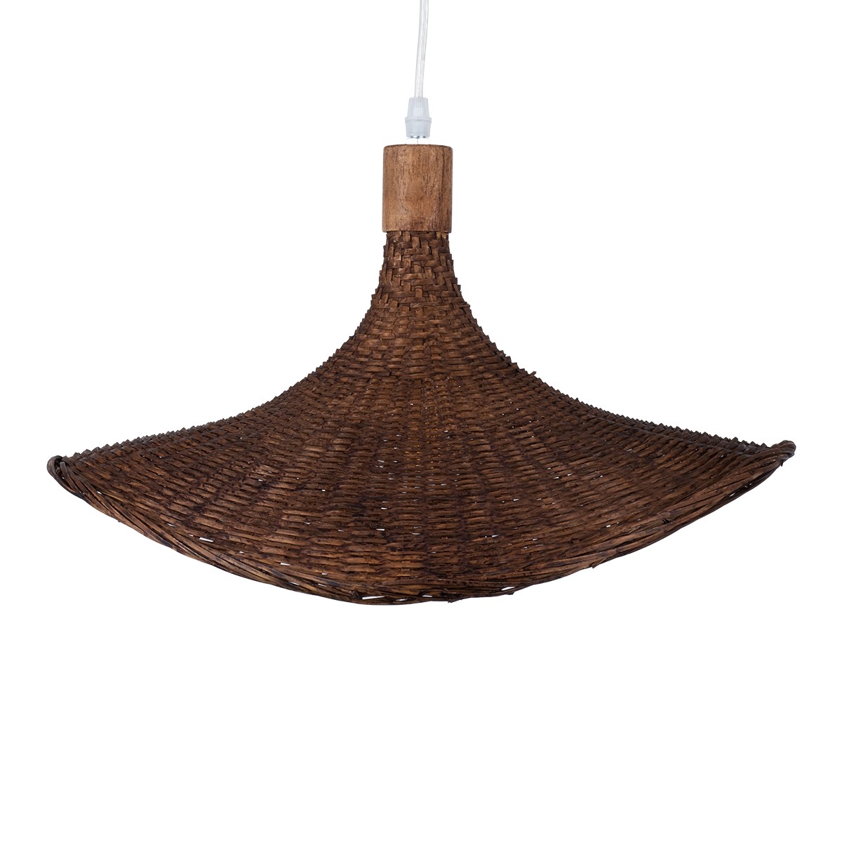 Φωτιστικό Οροφής Κρεμαστό CUBA Καφέ Ξύλινο Bamboo Φ43 x Y30cm 01718