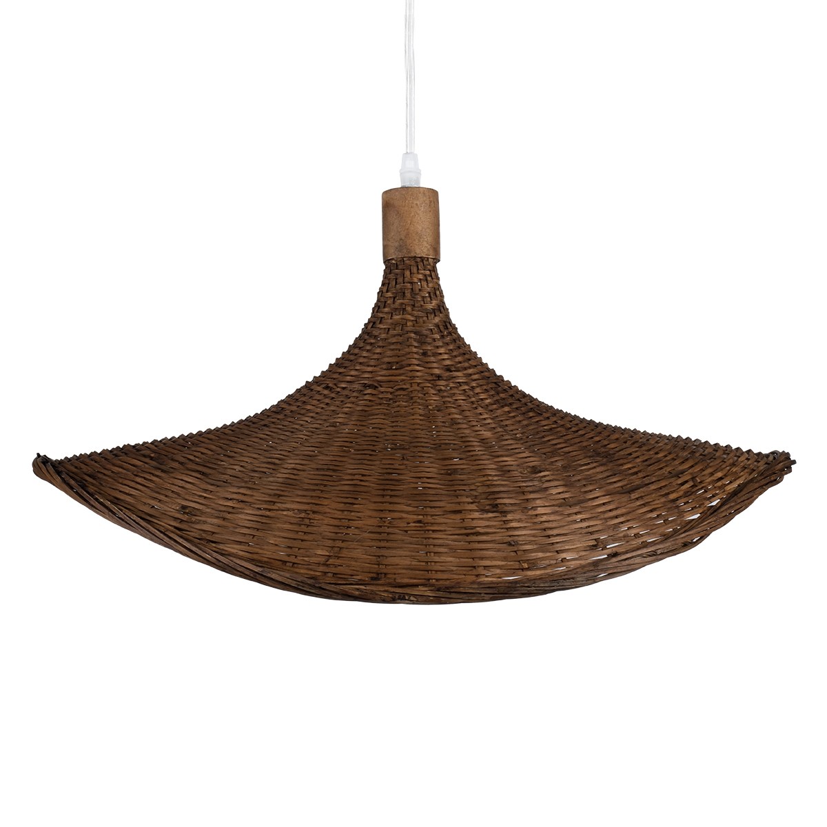 Φωτιστικό Οροφής Κρεμαστό CUBA Καφέ Ξύλινο Bamboo Φ53 x Y30cm 01720