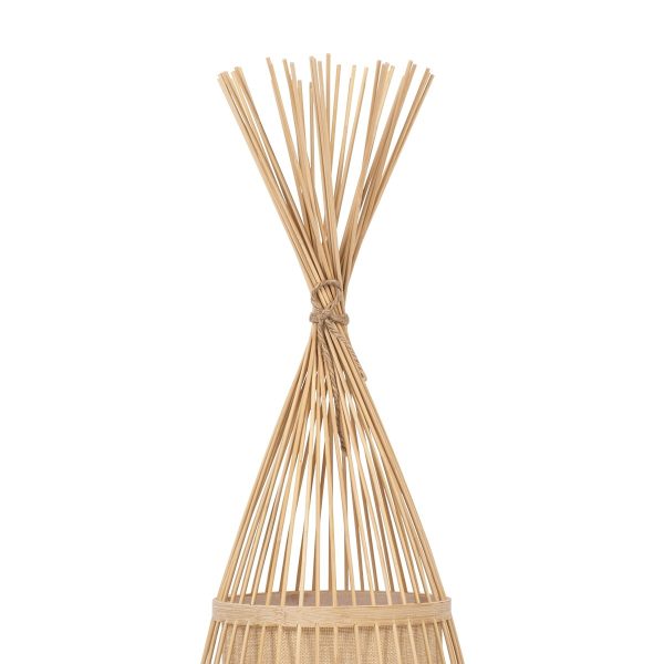 Δαπέδου Φωτιστικό AZORES Μονόφωτο Μπεζ Ξύλινο Bamboo Πλέγμα Φ30 x Υ90cm 01753