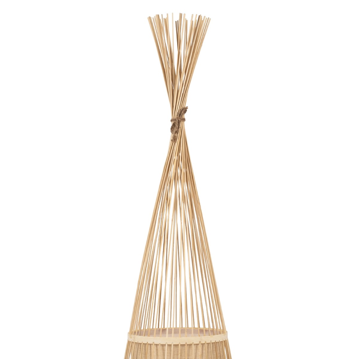 Δαπέδου Φωτιστικό AZORES Μονόφωτο Μπεζ Ξύλινο Bamboo Πλέγμα Φ40 x Υ150cm 01755