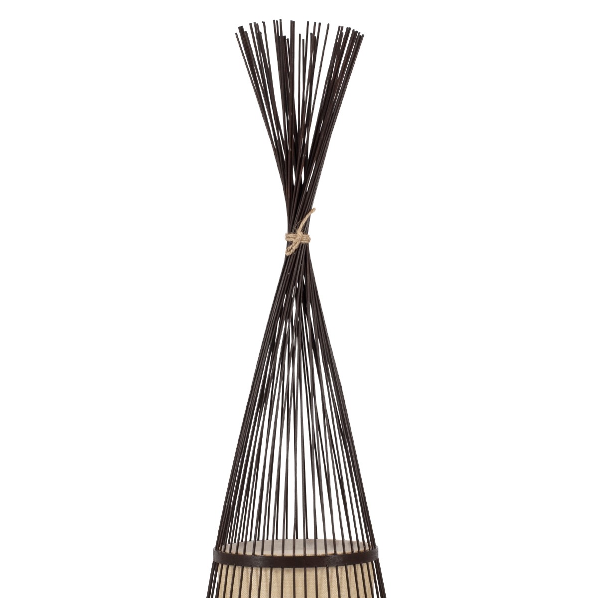 Δαπέδου Φωτιστικό AZORES Μονόφωτο Καφέ Ξύλινο Bamboo Πλέγμα Φ40 x Υ150cm 01756