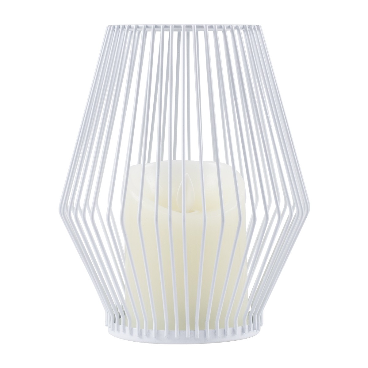 LED CANDLE Διακοσμητικό Realistic Κερί με LED Εφέ Κινούμενης Φλόγας & Ασύρματο Χειριστήριο IR Dimmable Λευκό Φ16 x Υ18cm