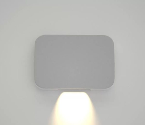 LED Απλίκα Τοίχου Silver 1W DOWN Λευκή IP65