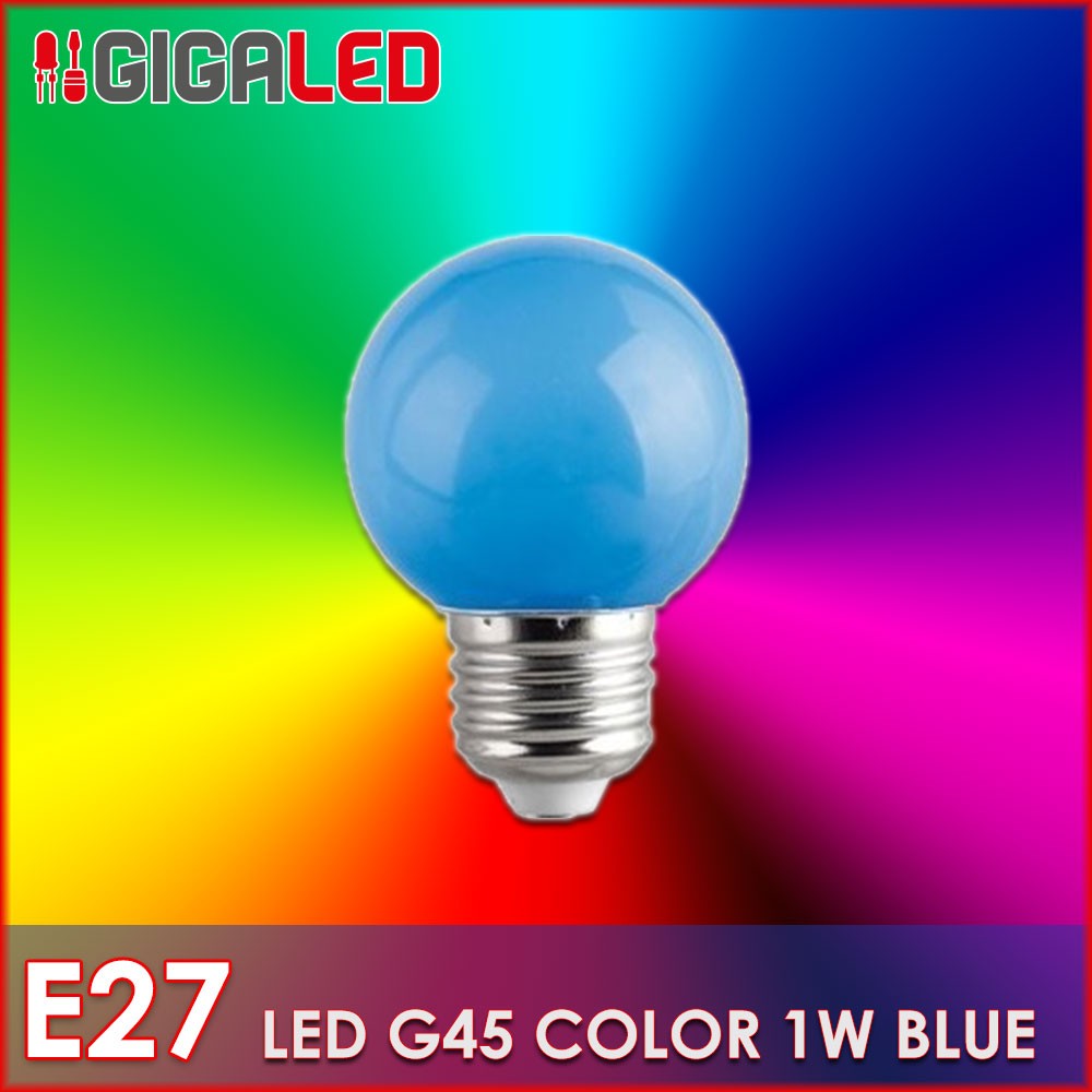 LED Λάμπα 1W Ε27-G45-Χρωματιστή-Μπλε